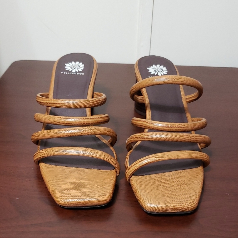 Yellow Box Caspia Women's 9 Brown Strappy Heels